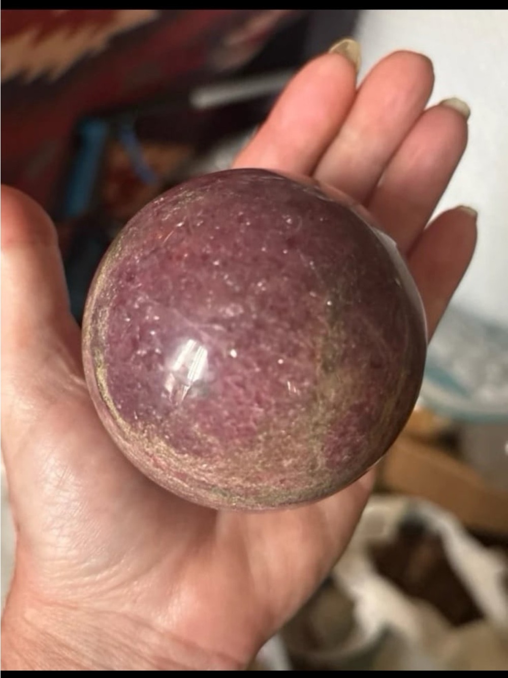 Pink Rhodonite Sphere - Picture 4 of 9